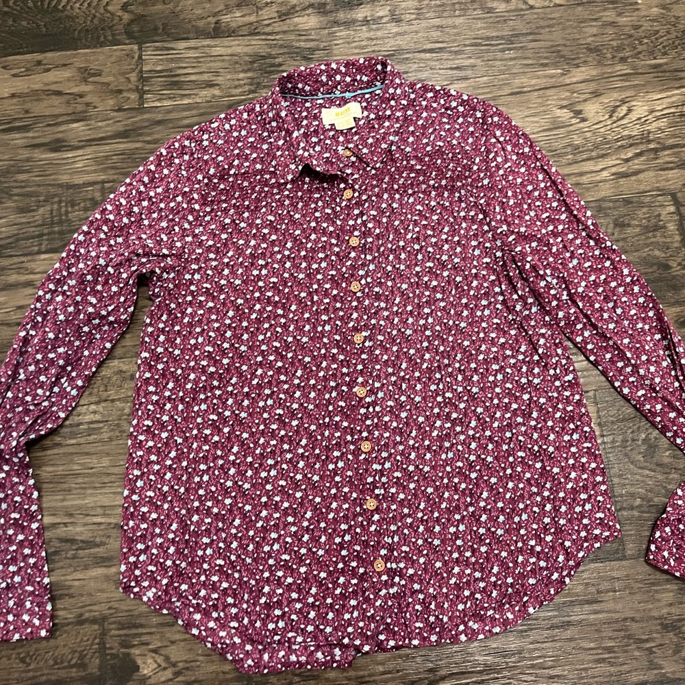 Anthropologie Floral Button-Down Blouse